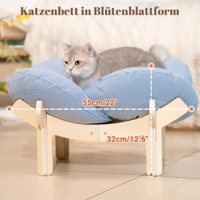 Detalle 2 de CheerPals Katzenbett Blumenform 55 cm