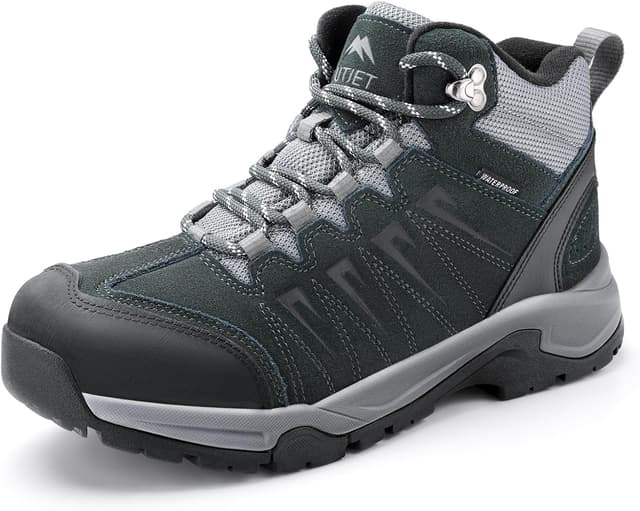 Thumbnail 6 de OUTJET Men’s Waterproof Hiking Boots – Lightweight Leather Mid Ankle Trekking Footwear