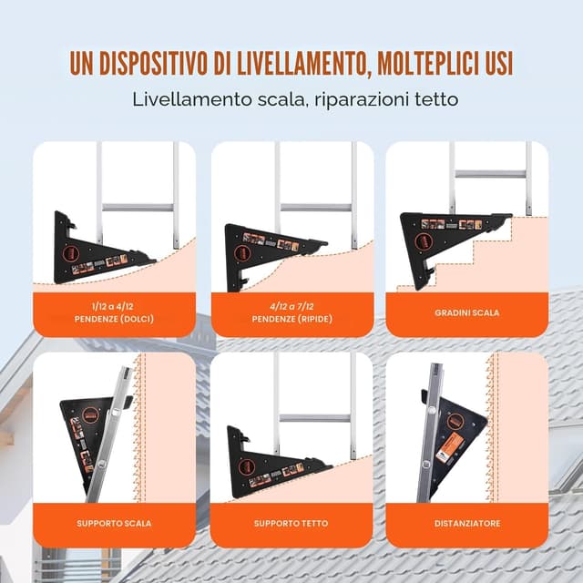 Detalle de VEVOR livellatore per scale e stabilizzatore per scale fino a 172,4 kg