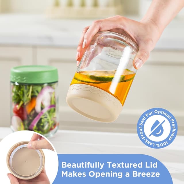 Detalle de DRKIO Overnight Oats Glass Jars 16 oz 🥣