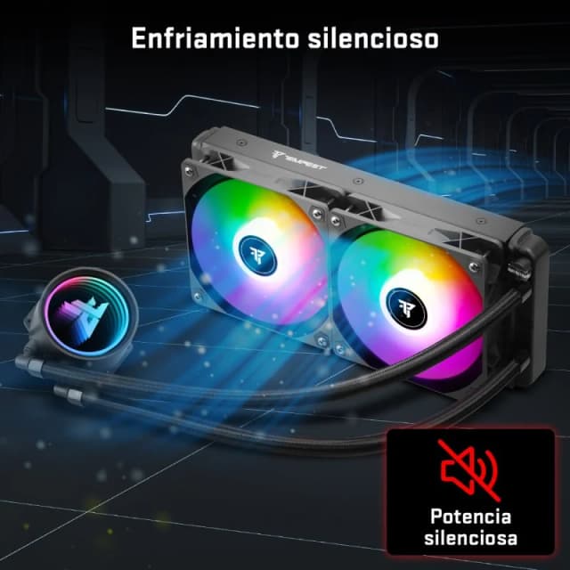 Detalle de Tempest Iceflow Refrigeración Líquida 240 ARGB Kit Liquid Cooler negra
