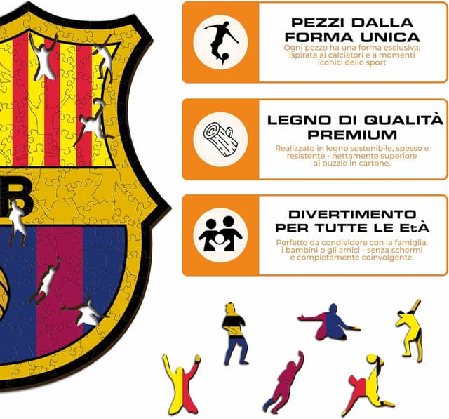 Thumbnail 6 de Iconic Puzzles Barcellona Logo, puzzle in legno 100% sostenibile taglia M
