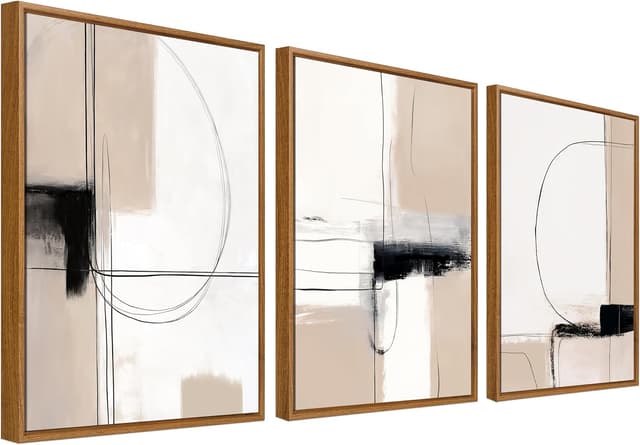 Imagen de Framed Canvas 3-Panel Geometric Lines en OfertitasTOP