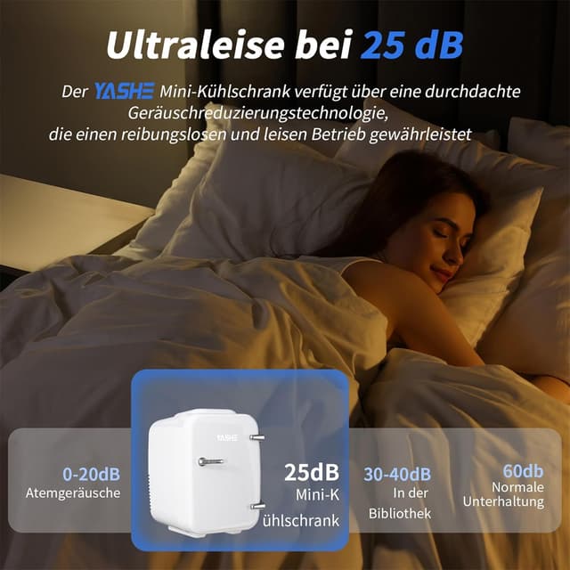 Thumbnail 6 de YASHE Mini Kühlschrank (4 Liter) für Kosmetik & Getränke – 220V AC / 12V DC, warm/kalt, leise