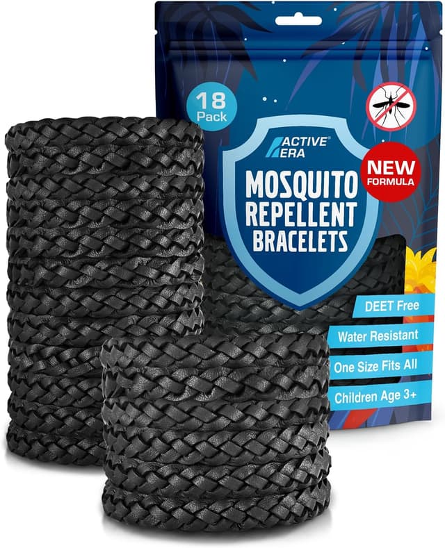 Detalle de Active Era Mosquito Repellent Bracelet (DEET-free) – Black, 18 pack