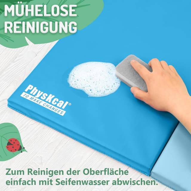 Thumbnail 6 de PhysKcal klappbare Weichbodenmatte 195 x 75 x 3 cm (5 Paneele) für Turnen, Kinder & Gymnastik