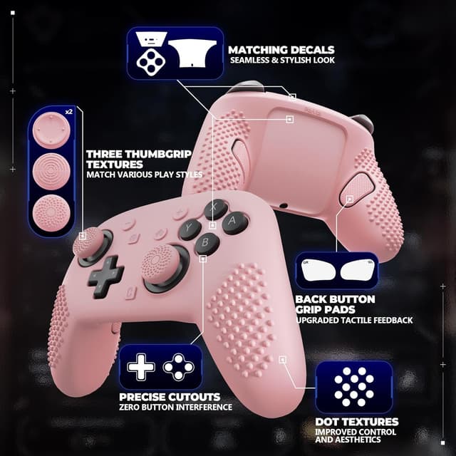 Thumbnail 4 de PlayVital Silicone Cover for Switch 2 Pro Controller – Cherry Blossoms Pink