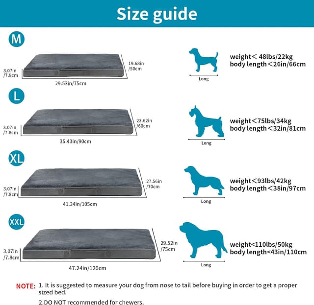 Thumbnail 4 de Nepfaivy Dog Bed Extra Large 105×70×7.5cm