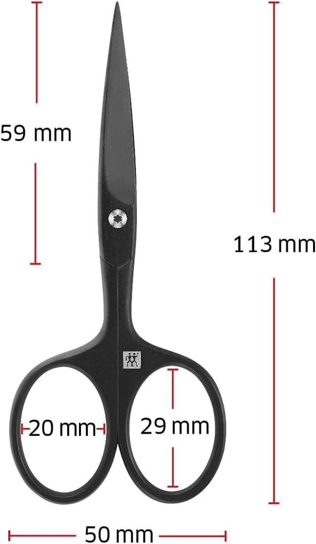 Detalle de Forbici per barba ZWILLING nero opaco da 115 mm, manico più largo e taglio preciso