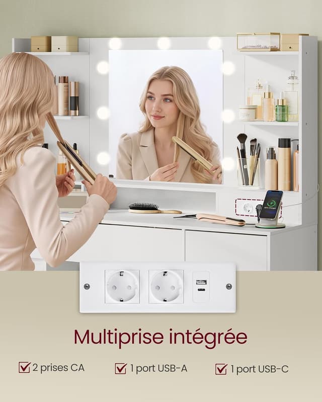 Thumbnail 4 de VASAGLE Kailyn Collection coiffeuse 107 cm 🪞