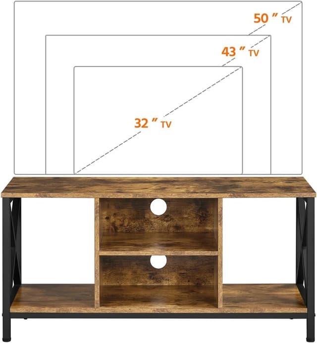 Detalle de Yaheetech mobile per TV con tavolino basso e supporto fino a 50 pollici, legno e metallo (106 × 40 × 50,5 cm)