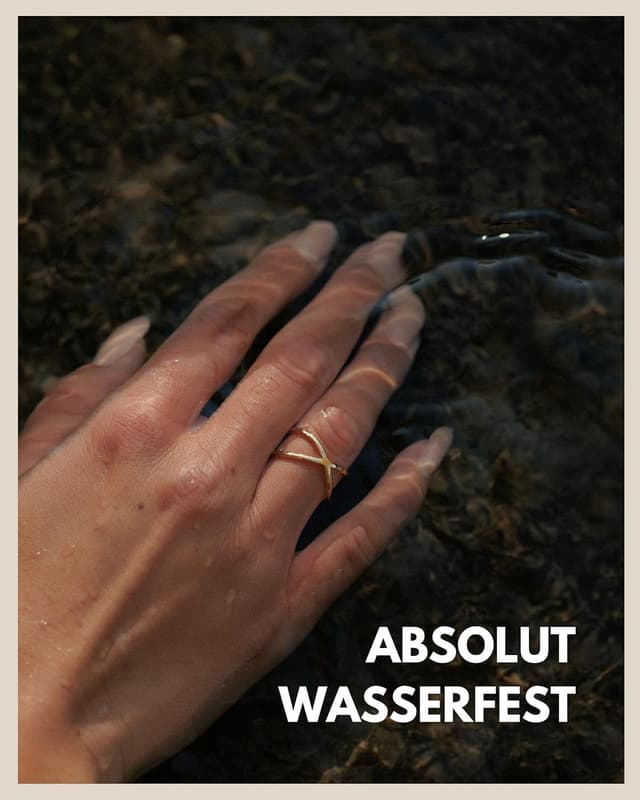 Detalle 2 de GD GOOD.designs verstellbarer X-Ring für Damen aus Edelstahl, silberfarben mit 18-Karat-Gold-Rosegold-Optik – inkl. Geschenkbox