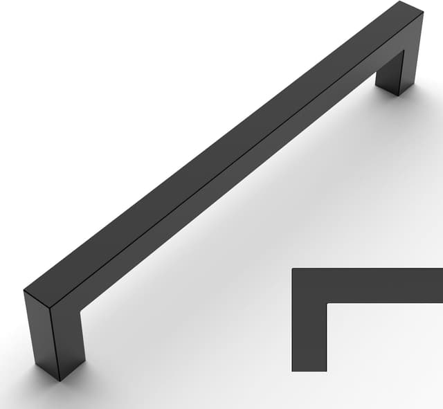 Detalle de Amerdeco 10 Pack Matte Black Cabinet Pulls (7.5 inch / 192mm hole centres) – Stainless steel handles for drawers and cupboards