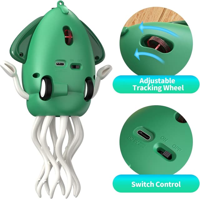 Detalle de SWTOIPIG polpo danzante interattivo con LED, musica e evitamento ostacoli intelligente