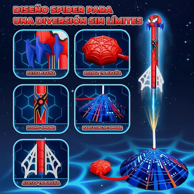 Detalle 2 de Mirthigig Cohete Juguete Lanzador con 4 cohetes