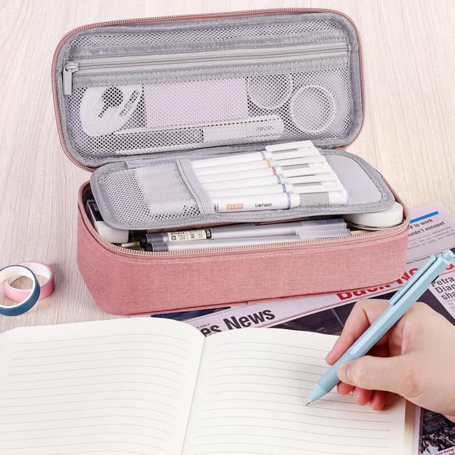 Detalle de WEMATE Federmäppchen mit 5 Fächern – großer Pencil Case mit viel Stauraum