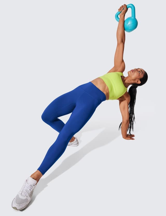 Detalle de CRZ YOGA Donna pantaloni a vita alta in compressione con tasche 64 cm Onde Blu (taglia 42)