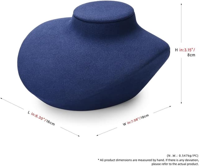 Detalle de Oirlv Bleu support/buste de bijou en microfibre pour collier – TT30706