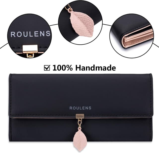 Detalle de Roulens Ladies Purse RFID Blocking PU Leather Wallet with Zip Coin Purse & Card Slots
