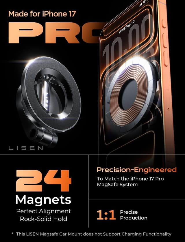 Thumbnail 2 de Lisen MagSafe Car Mount for iPhone 17 Pro Max ⚙