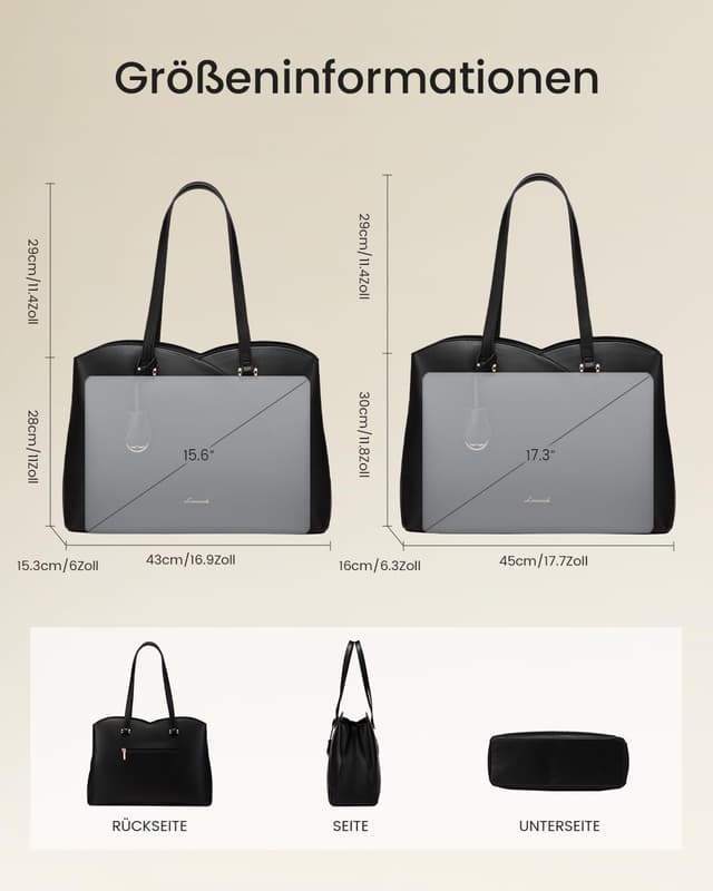 Detalle 2 de LOVEVOOK Handtasche 15,6 Zoll Shopper