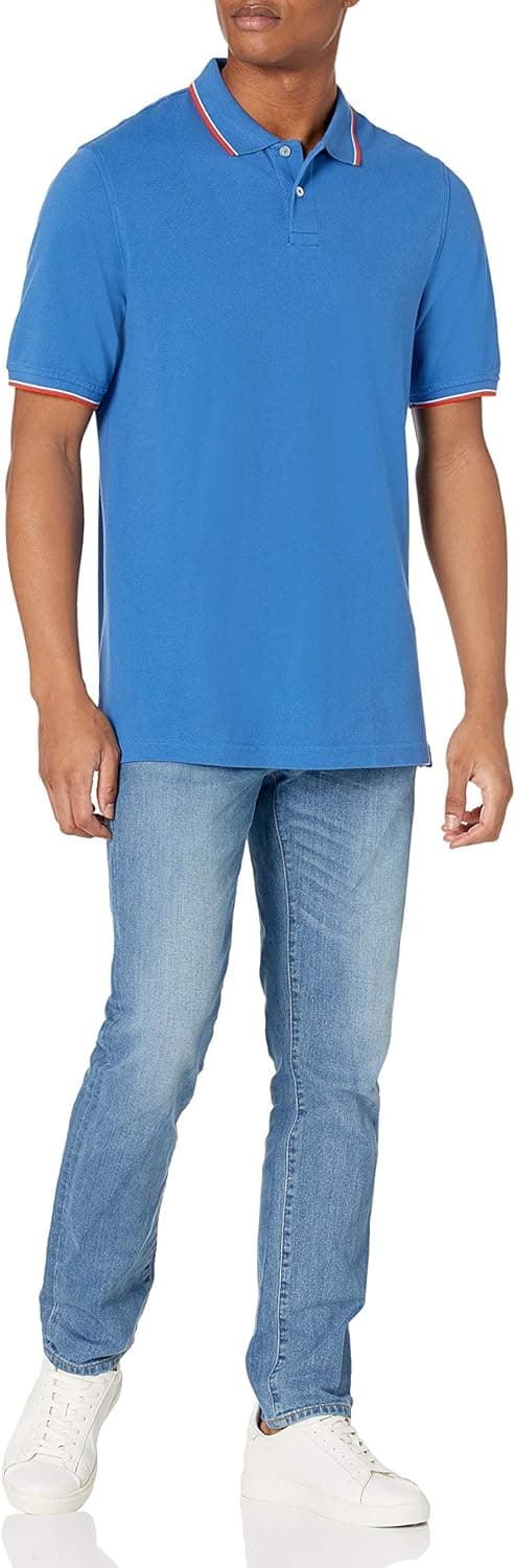 Detalle de Amazon Essentials Homme Polo en piqué de coton à manches courtes (coupe classique, grande taille)