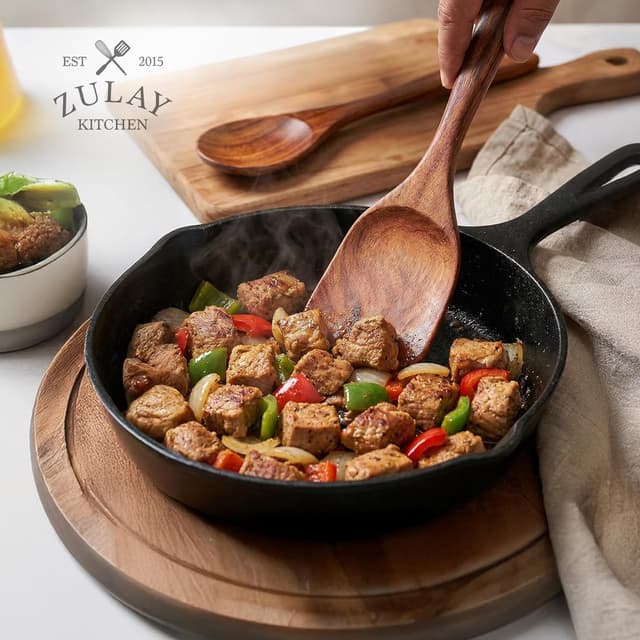 Thumbnail 5 de Zulay Kitchen 6-Piece Teak Wood Spoons set 🍽