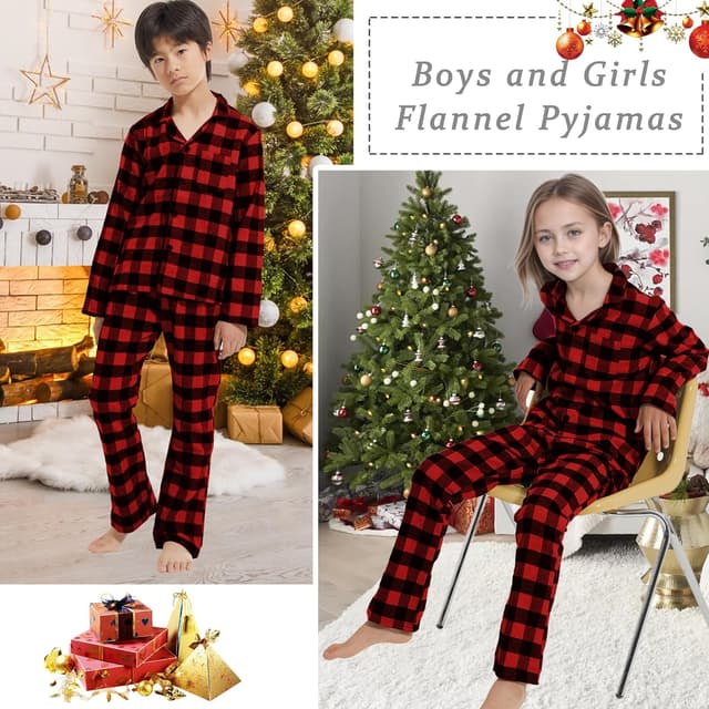 Thumbnail 5 de LNFINTDO Flannel Kids Pyjamas Set 7-13 Years