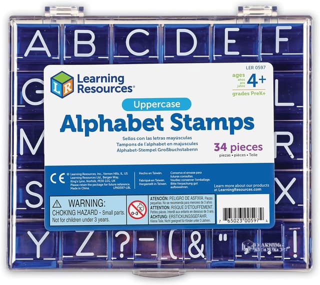 Detalle de Learning Resources Timbri Alfabeto Maiuscole 34 pezzi 🎲