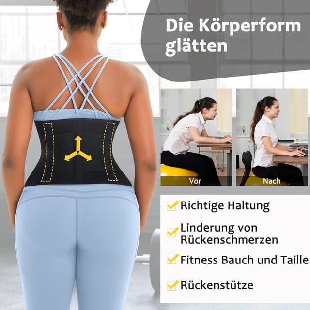 Detalle de Junlan Cintura Addominale Corsetto da Donna in Neoprene per la Sudorazione e Supporto Lombare