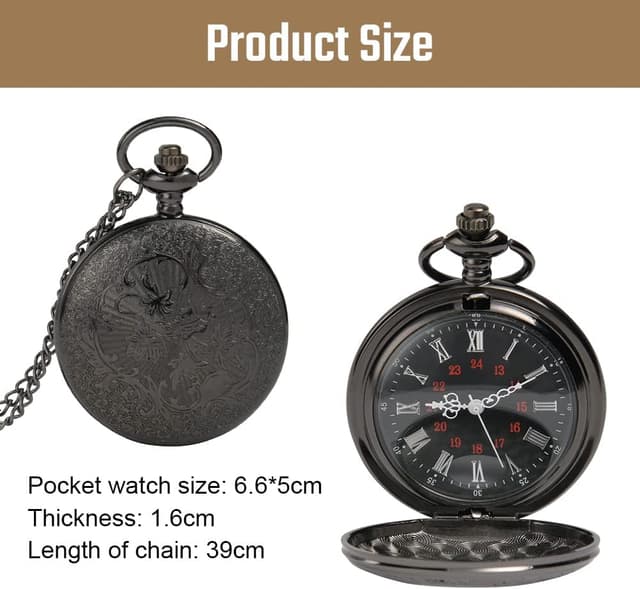 Thumbnail 1 de Vicloon Vintage Taschenuhr Quarz mit Kette
