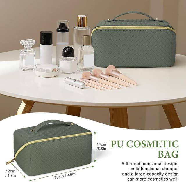Detalle 2 de Aucuu Borsa cosmetica da viaggio in PU impermeabile con scomparti