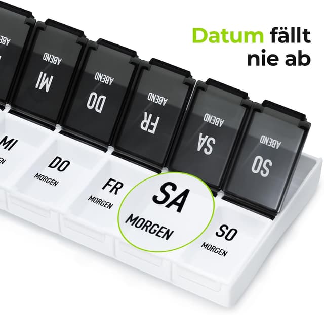 Thumbnail 5 de AUVON Tablettenbox 7 Tage mit großen Fächern