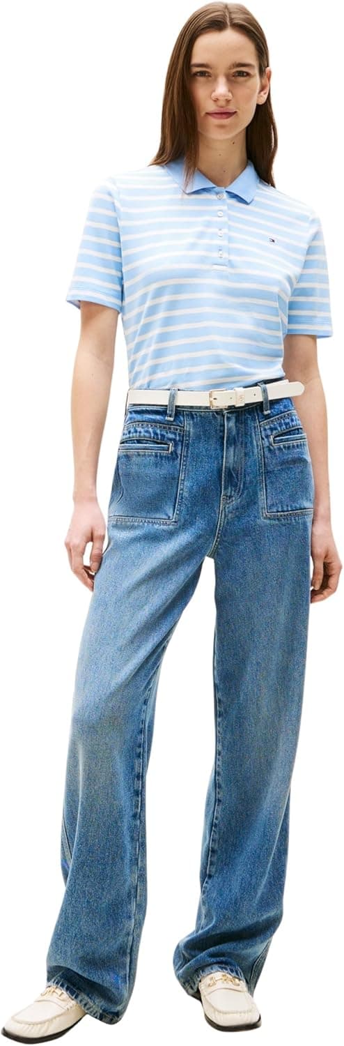 Detalle de Tommy Hilfiger da donna maglietta polo maniche corte 1985 in piqué Regular Fit