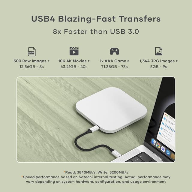 Detalle 2 de SATECHI Carcasa SSD NVMe USB4 para Mac Mini M4 ⚡