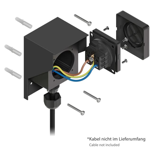 Detalle de Aufputz Steckdose PIWI außen IP44 anthrazit