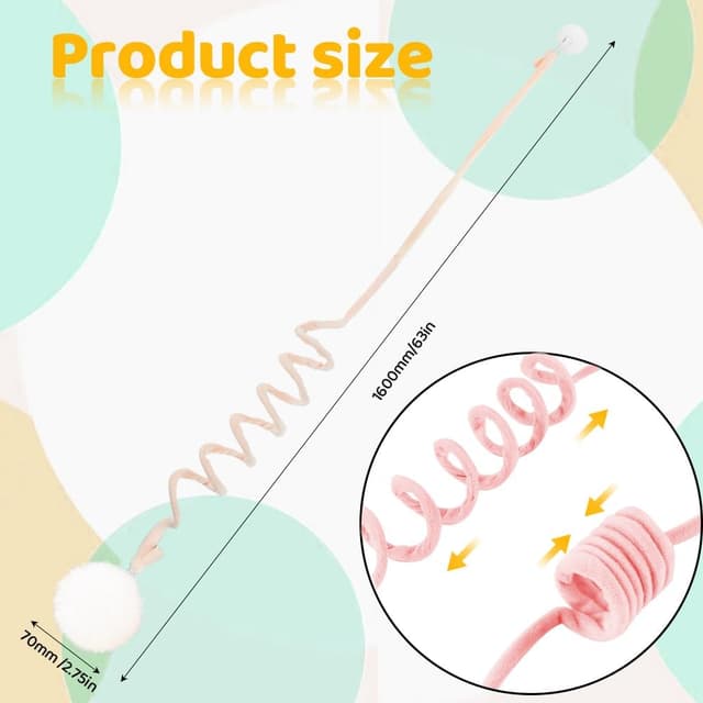 Detalle de Adiwo Katzenspielzeug für Türrahmen – 2er-Set hängendes Plüschspielzeug mit Glocke