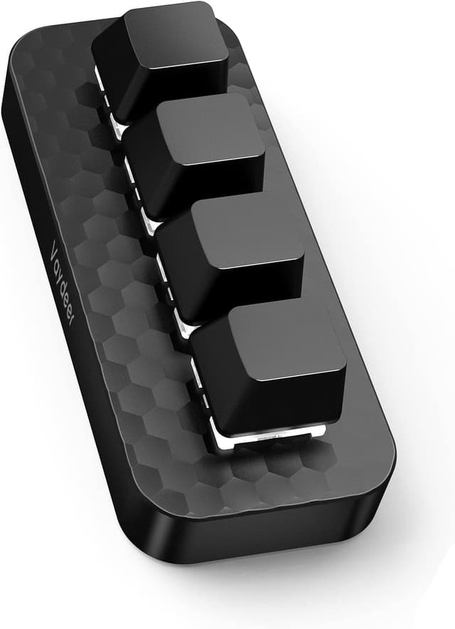 Detalle de VAYDEER clavier macro mécanique à 1 main avec 4 touches programmables et adaptateur USB‑C