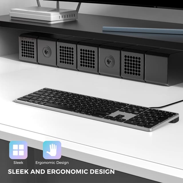 Detalle 2 de Seenda JP208 Slim Wired Keyboard with Numeric Pad ⌨