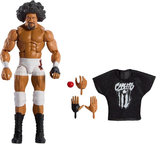 Detalle de Mattel WWE Elite Carlito figurine articulée 15 cm (JCH88) avec mains interchangeables