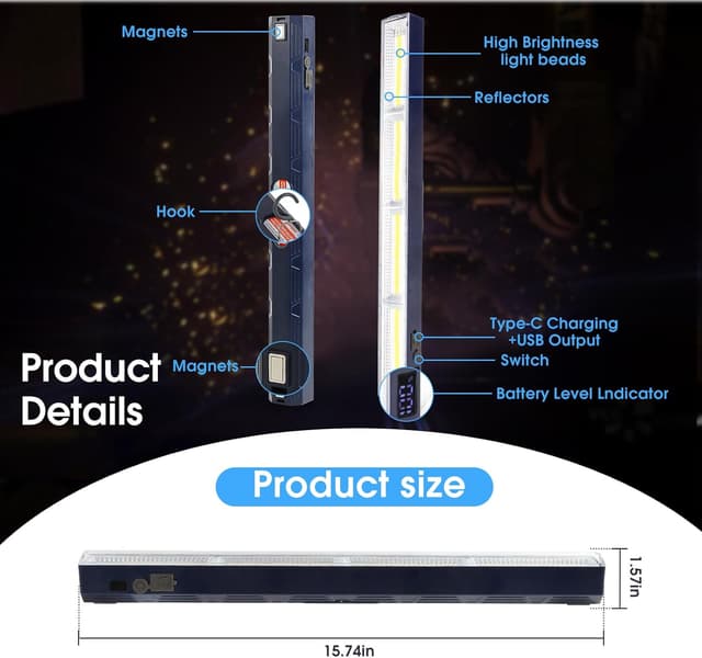 Thumbnail 6 de LETOUR Magnetic Work Light Bar 4000 Lumens