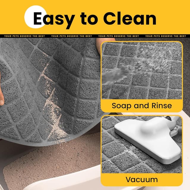 Thumbnail 6 de Conlun Cat Litter Mat (76 x 50 cm) PVC grid litter trapping mat for cat trays, grey