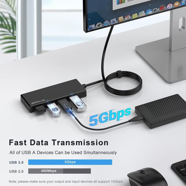 Detalle de ANYPLUS USB Hub USB 3.0 mit 4 Ports 0,6 m