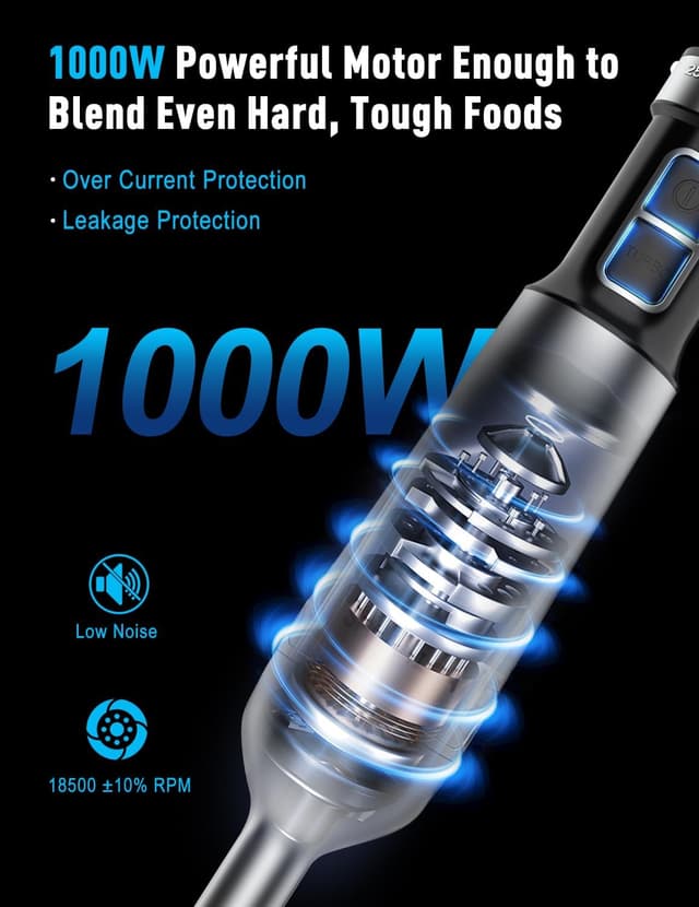 Detalle 2 de 1000W Immersion Blender with 25 Speeds ⚡