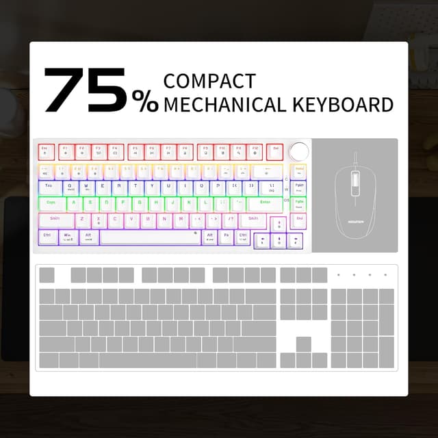 Detalle 2 de Newmen GM326 mechanical keyboard, 75% TKL