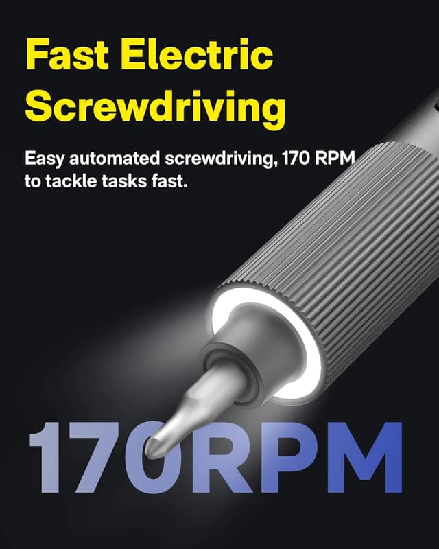 Detalle 2 de HOTO 25-in-1 ADV Mini Electric Screwdriver (LED) with Precision Bit Set