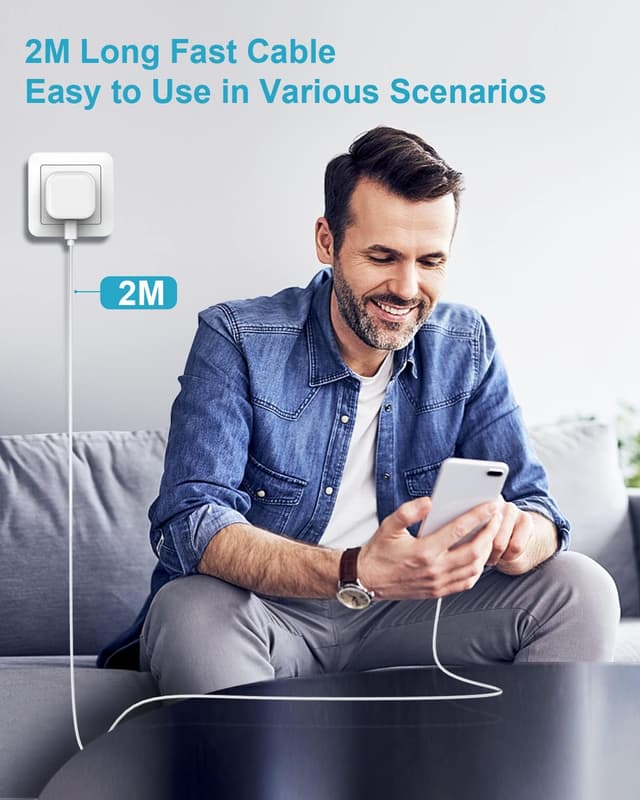 Thumbnail 6 de HOSOW 20W USB-C iPhone Fast Charger Cable & Plug (2M, Apple MFi Certified)