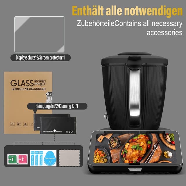 Thumbnail 6 de Panzer Displayschutzfolie für Vorwerk Thermomix TM7 (9H) – passgenau, fettabweisend & kratzfest, 1 Stück