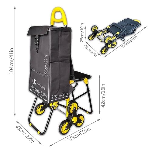 Thumbnail 6 de VOUNOT Carro de la Compra 40 L plegable con asiento 🛒