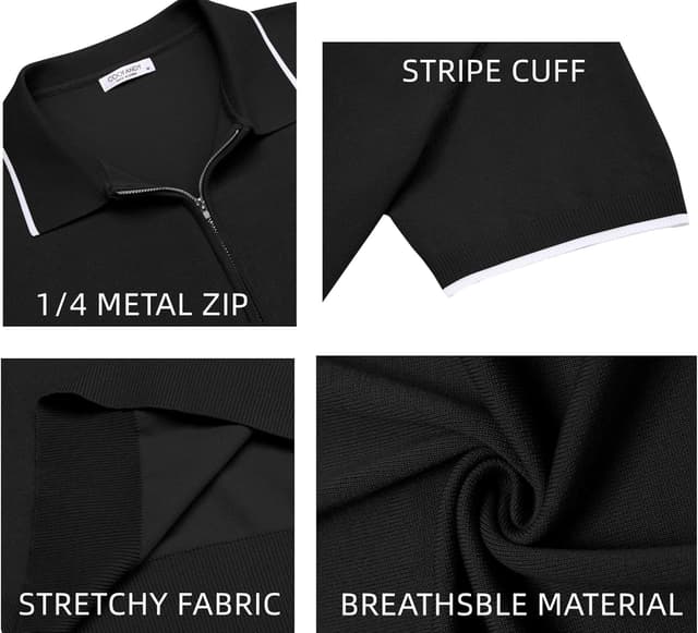 Detalle de Polo tricoté homme Coofandy Ztj008973 Classique, viscose respirante